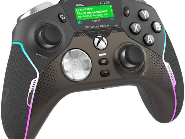 Turtle Beach Stealth Ultra Wireless Controller with Rapid Charge Dock, Tri-Mode Connectivity, (2.4G, BT, Wired), AntiDrift Thumbsticks, 4x Mappable Quick-Action Buttons, Command Display, Black | 67052