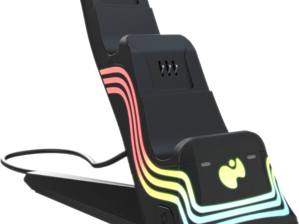 PDP Afterglow Wave LED Dual Gaming Charger for 2 Xbox Series X/S/One Controllers, Customizable RGB Lighting Effects, USB-C To USB-A Connection, Officially Licensed, Black | 049-033-BK